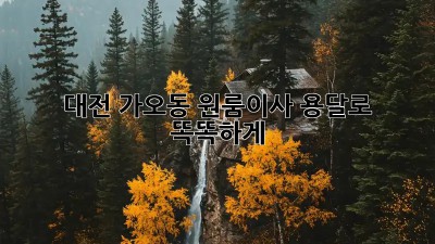 대전 가오동 원룸이사, 용달로 똑똑하게! 📦💨